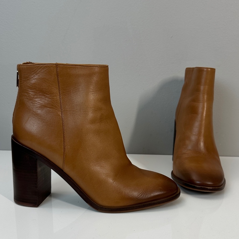 Antonio Melani Brown Cammden Leather Heeled Boots Size 8.5